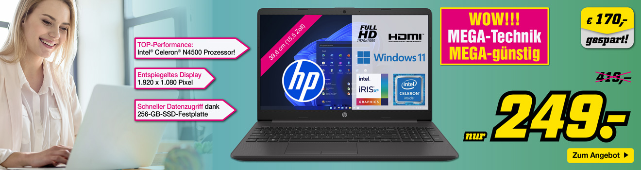 HP Notebook 250 BC1N0ES schwarz