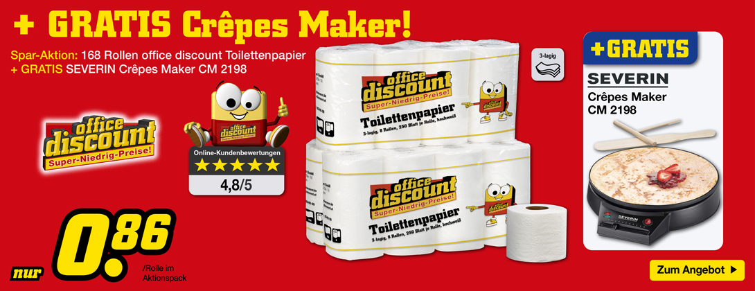 Toilettenpapier + gratis Crepé-Maker