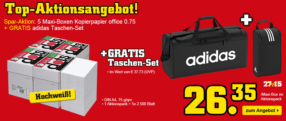 Kopierpapier + gratis Taschen-Set